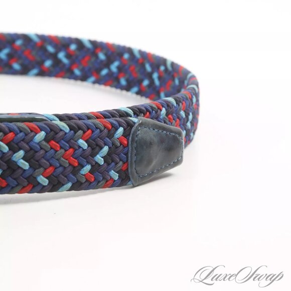 $450 Authentic ANDERSON'S Made in ITALY Men's Multi-Colors Braided Belt Sz.36 - Picture 11 of 12